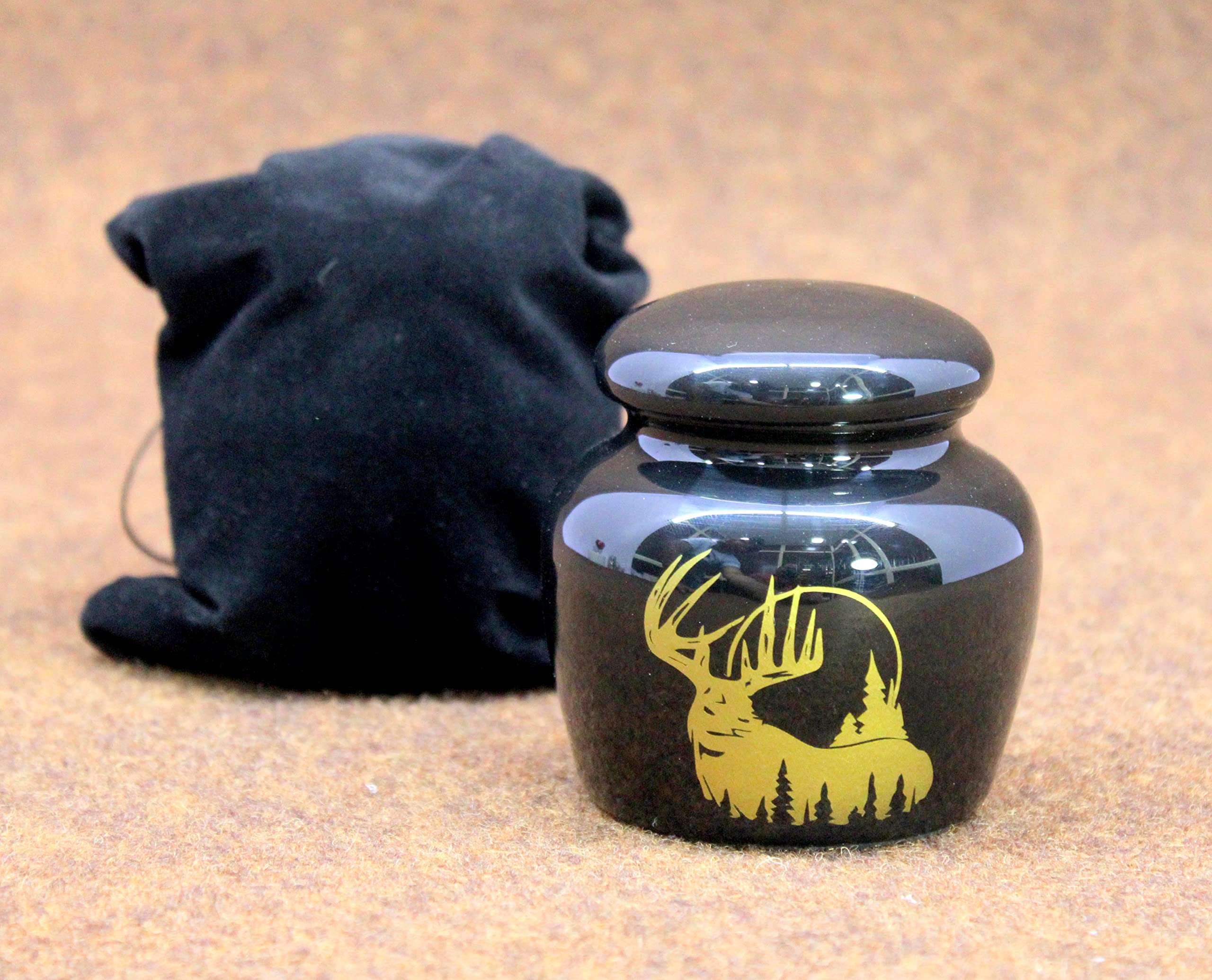 eSplanade Metal Mini Cremation Urn Keepsake Memorial Jar Pot Container | Small Urn for Funeral Ashes Burial | Printed Metal Keepsake