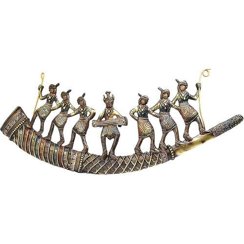 StonKraft Brass Tribal Folk Dancers Wall Hanging (22