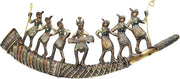 StonKraft Brass Tribal Folk Dancers Wall Hanging (22" x 8") BIG SIZE