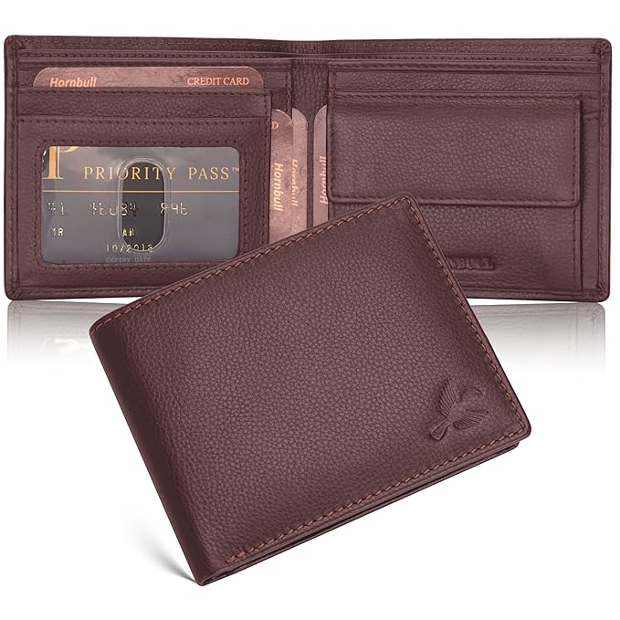 HORNBULL Maddison Men's Brown Genuine Leather Wallet | Branded Quality Wallet for Men with RFID Blocking | Mens Gift Set