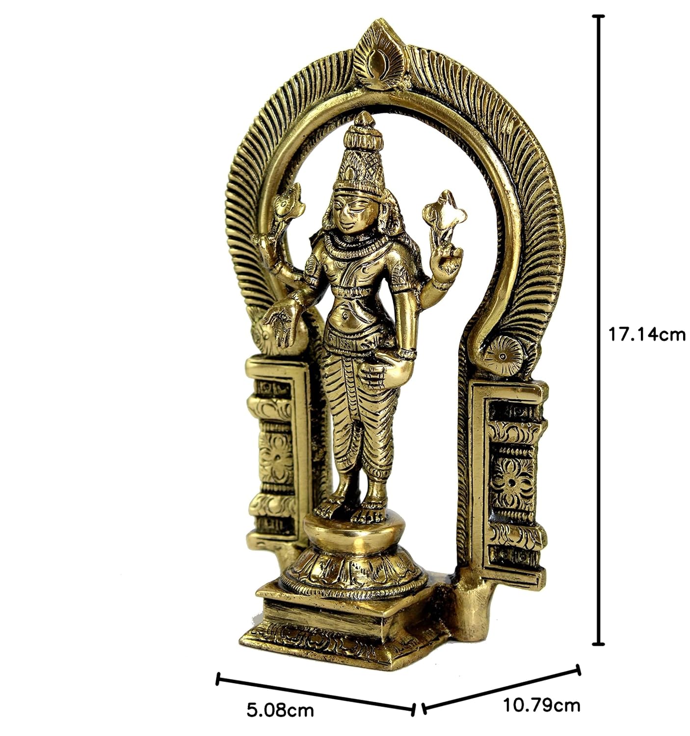 ESPLANADE Brass Balaji Moorti Murti Idol Statue Praying Idol for Pooja, Vishnu Narayan - Home Decor (7" inches Height)