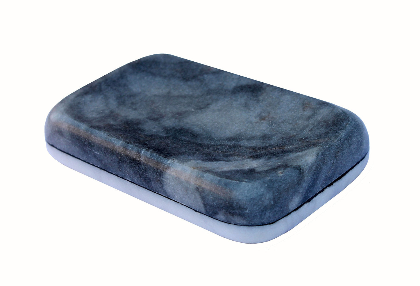 KLEO Natural Stone Soap Dish or Bath Accessories for Bath Tub or Wash Basin (Black with natural lines)