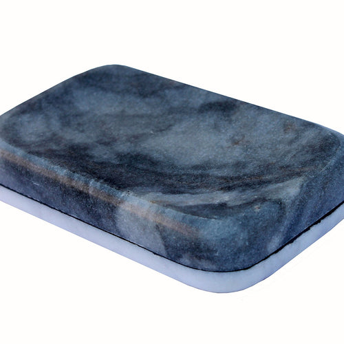 KLEO - Double Sided Soap Dish Made of Natural Black Stone and White Marble | Bath Kitchen Accessories
