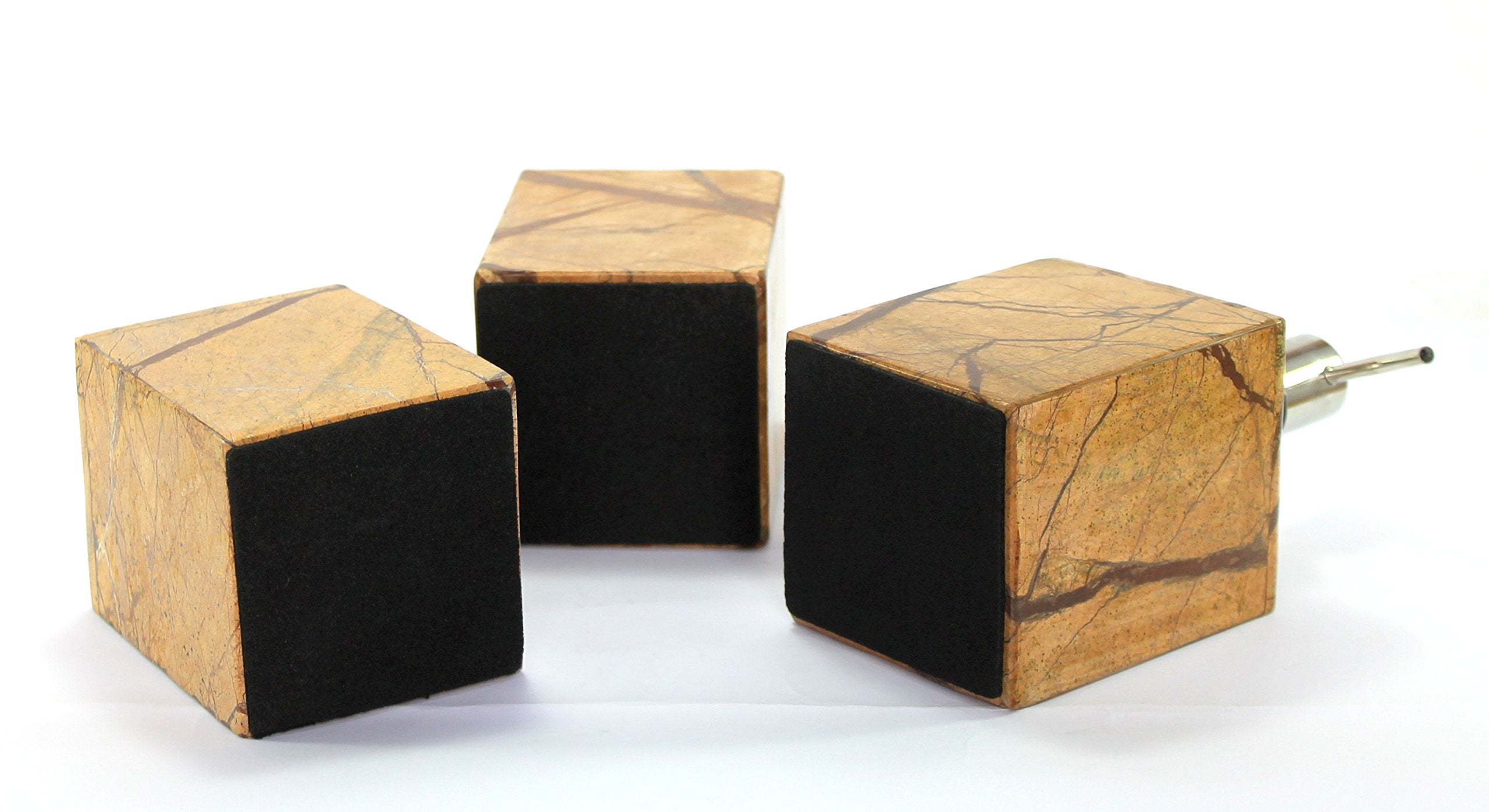 KLEO - Bathroom Accessory Set Made from Natural Stone - Bath Accessories Set of 4 Includes Soap Dispenser, Toothbrush Holder, Tumbler and Soap Dish (Black, Brown)