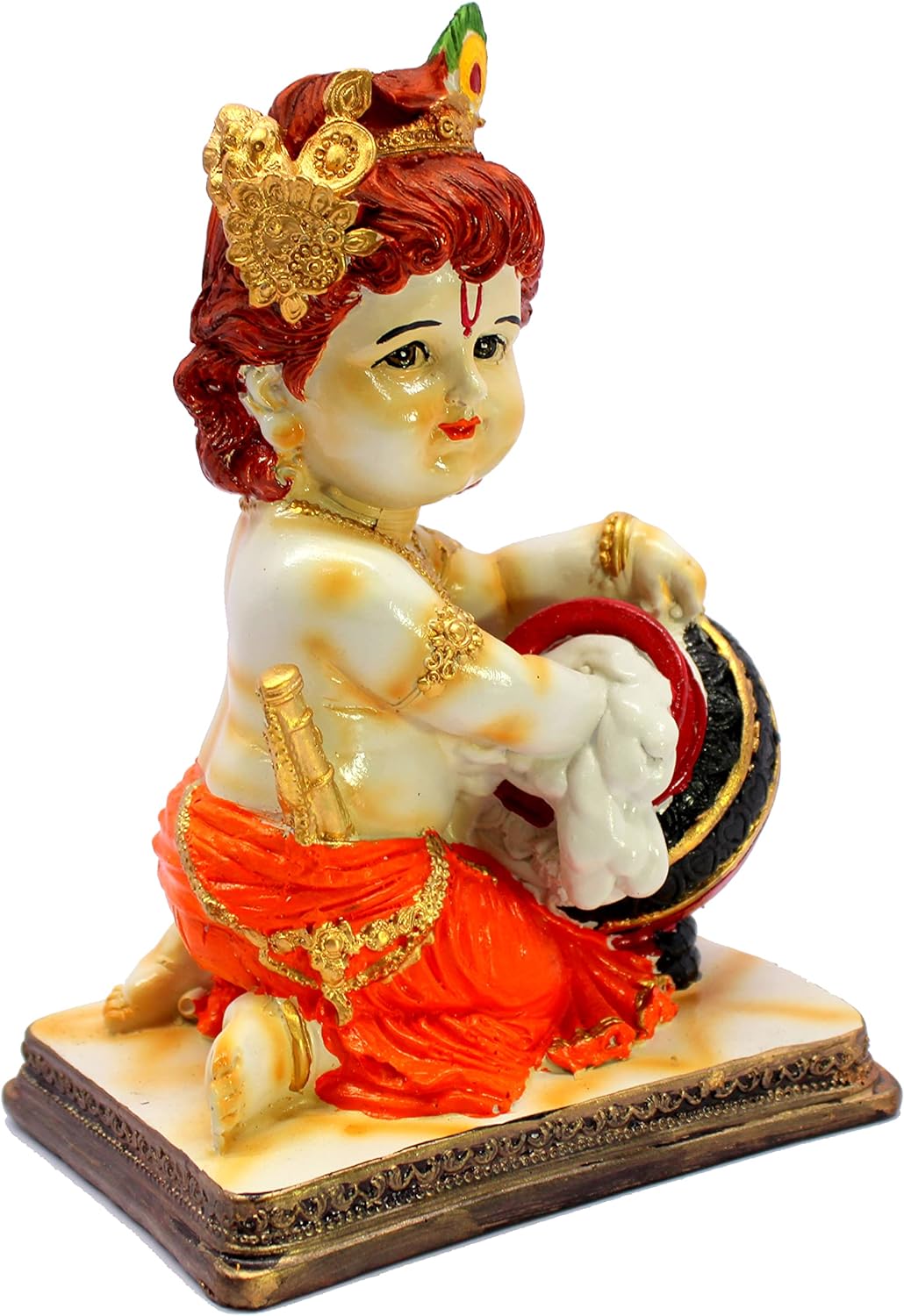 eSplanade Resin Krishna Krishan Makhan Chor Murti Idol Statue Sculpture - 7.5" & 8" Inches - Multicolour