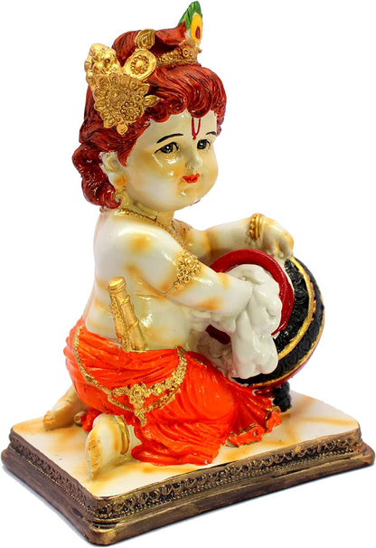 eSplanade Resin Krishna Krishan Makhan Chor Murti Idol Statue Sculpture - 8" Inches - Multicolour