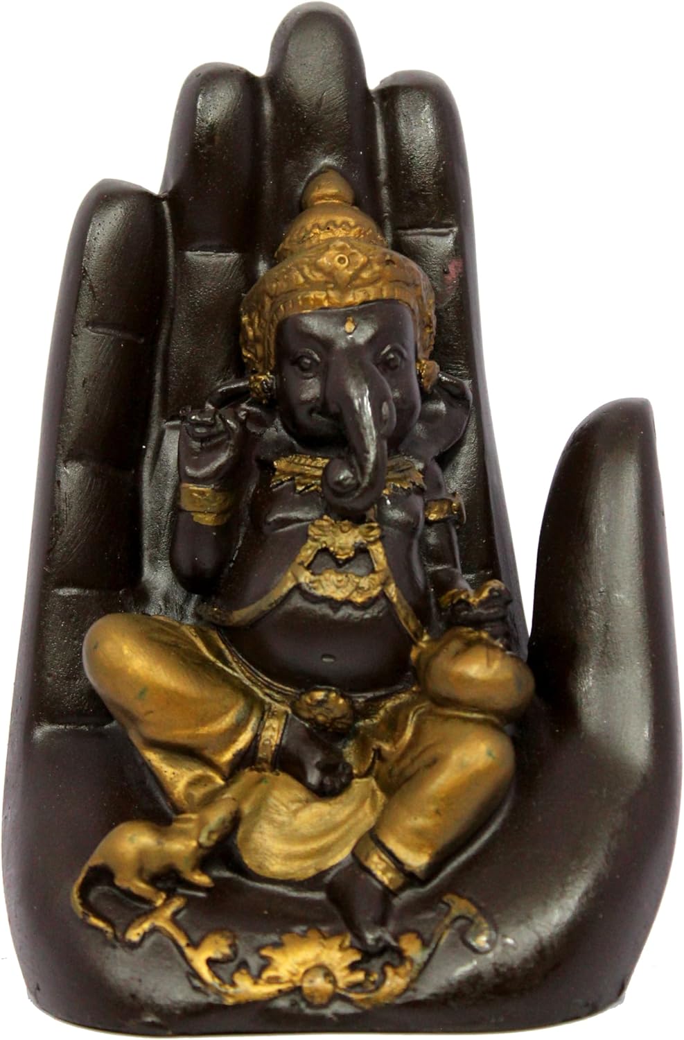 eSplanade Ganesha Showpiece for Home Decor | Resin Palm Ganesha Statue for Living Room, Office Table | Antique Idol & Figurine for Room Decor | Housewarming Gifts