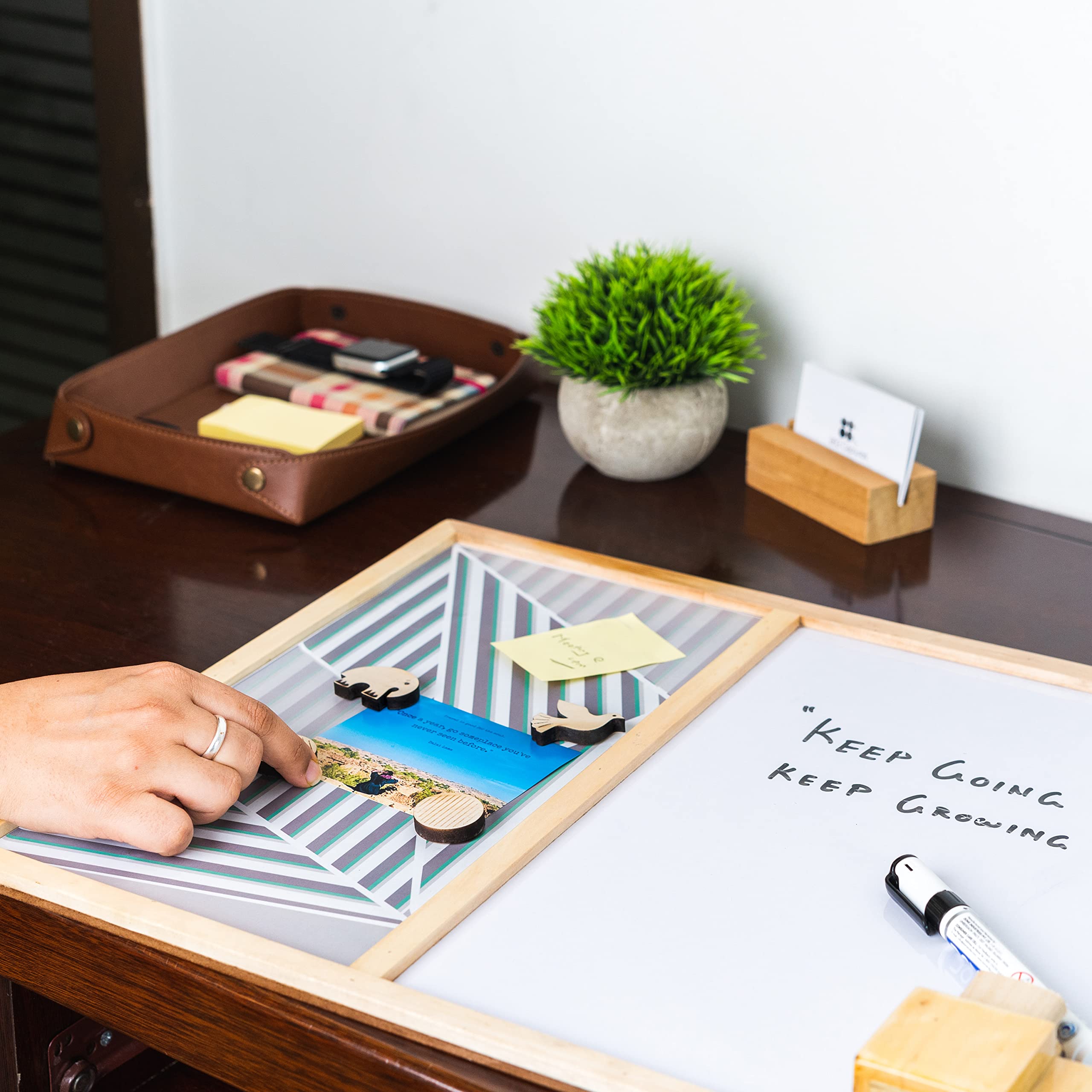 IVEI Combination Board with Magnet Board & Whiteboard -Innovative Organizer for Kids and Adults with Magnets- To Do Boards, Best Gift for Home, Office, School- Green, Yellow