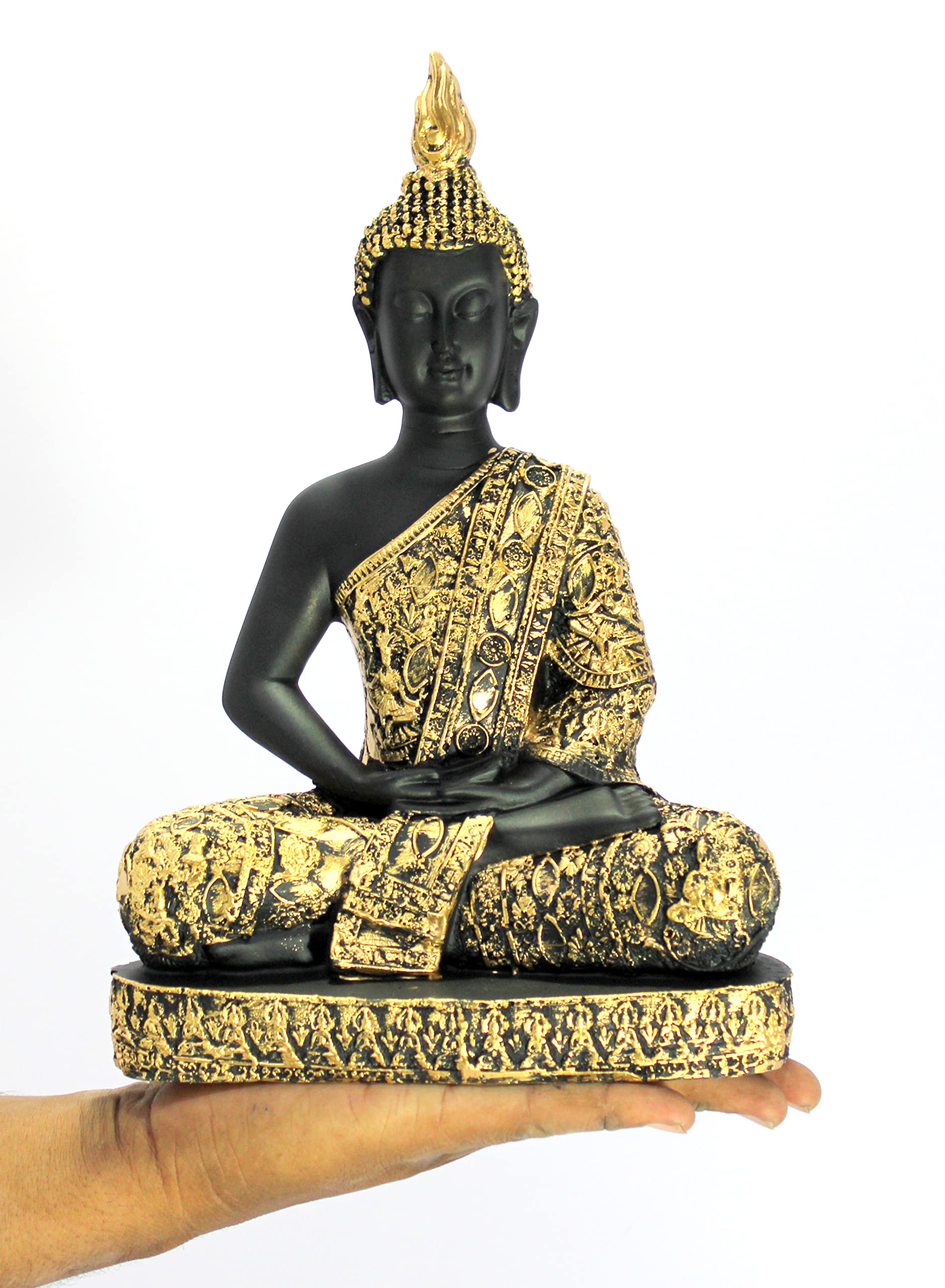 eSplanade Meditating Buddha Statue for Home Decor | Resin Sitting Buddha Showpiece for Living Room, Office Table or Desk, Shelf | Tibetan Buddhist Idol | Zen and Yoga Figurine
