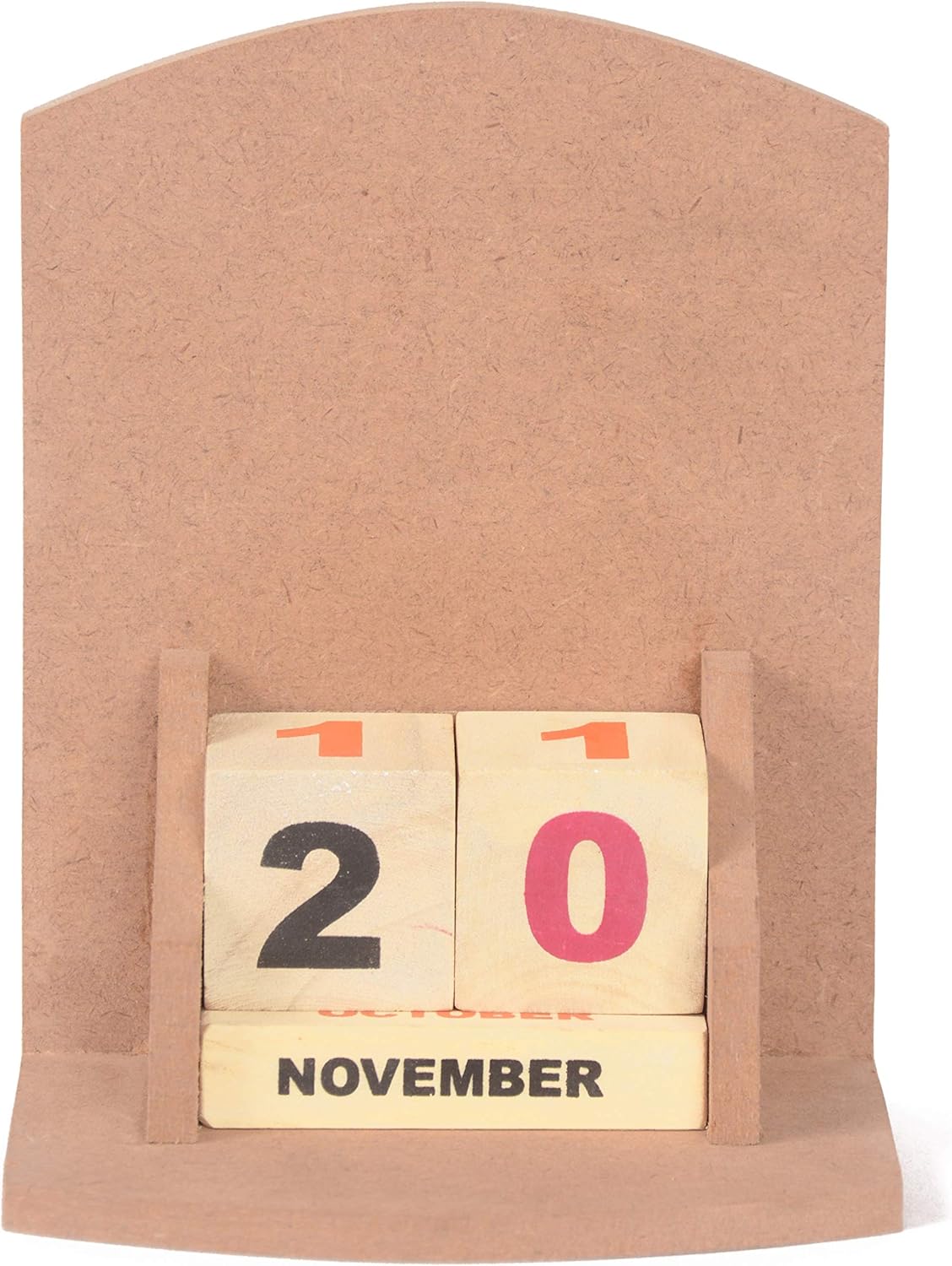 IVEI DIY MDF Perpetual Calendar Wooden Craft - MDF Mini Wooden Calendar - Plain MDF Blank Desk Calendar for Painting Wood Sheet Craft, Decoupage, Resin Artwork & Decoration (Curved, Straight)