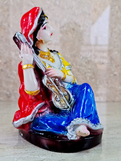 eSplanade Resin Rajasthani Punjabi Musical Folks Showpiece Figurine Sculpture (Set of 6) | Decorative Items - Home Decor | Multicolour - 6.6" Inches