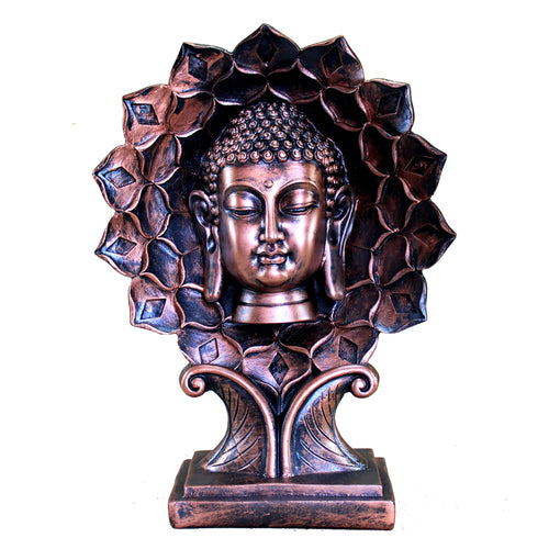 eSplanade Resin Meditating Buddha - 10 inches | Resting Buddha Face Idol Statue Figurine Murti | Home Decor
