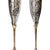 Stonkraft Engraved Pure Brass Premium Goblet Champagne Flutes Coupes Wine Glass Set Standard Silver