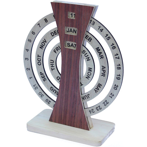 IVEI Rotating Perpetual Calendar/Wooden Forever Calendar/Never Ending Calendar, Wooden Calendar, Corporate Gift