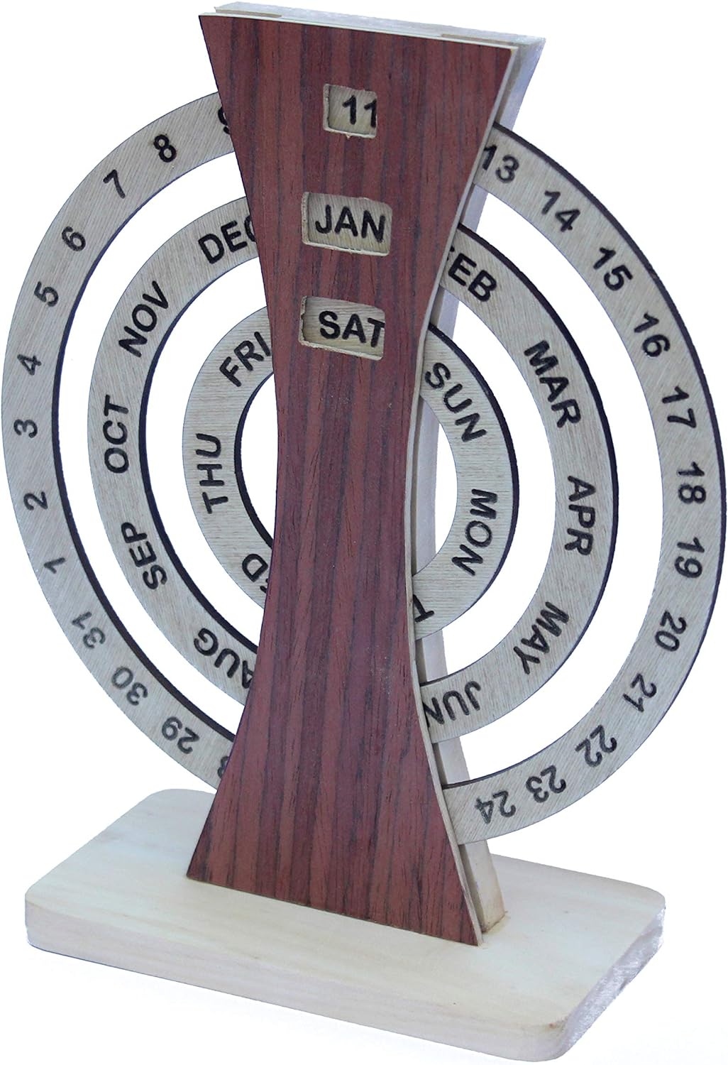 IVEI Rotating Perpetual Calendar/Wooden Forever Calendar/Never Ending Calendar, Wooden Calendar, Corporate Gift