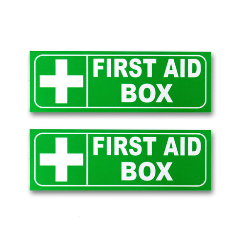 eSplanade First Aid Box Sign Sticker Decal - Easy to Mount Weather Resistant Long Lasting Ink Size (9