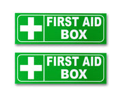 eSplanade First Aid Box Sign Sticker Decal - Easy to Mount Weather Resistant Long Lasting Ink Size (9" x 3")