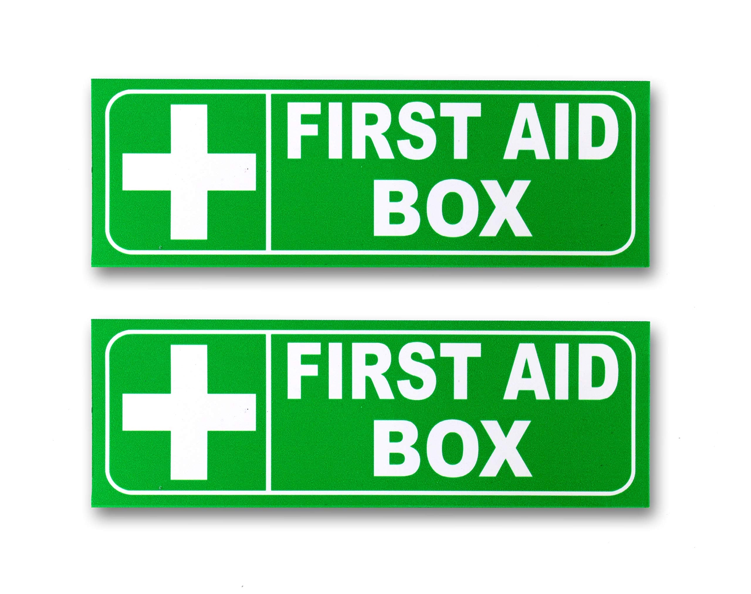 eSplanade First Aid Box Sign Sticker Decal - Easy to Mount Weather Resistant Long Lasting Ink Size (9" x 3")