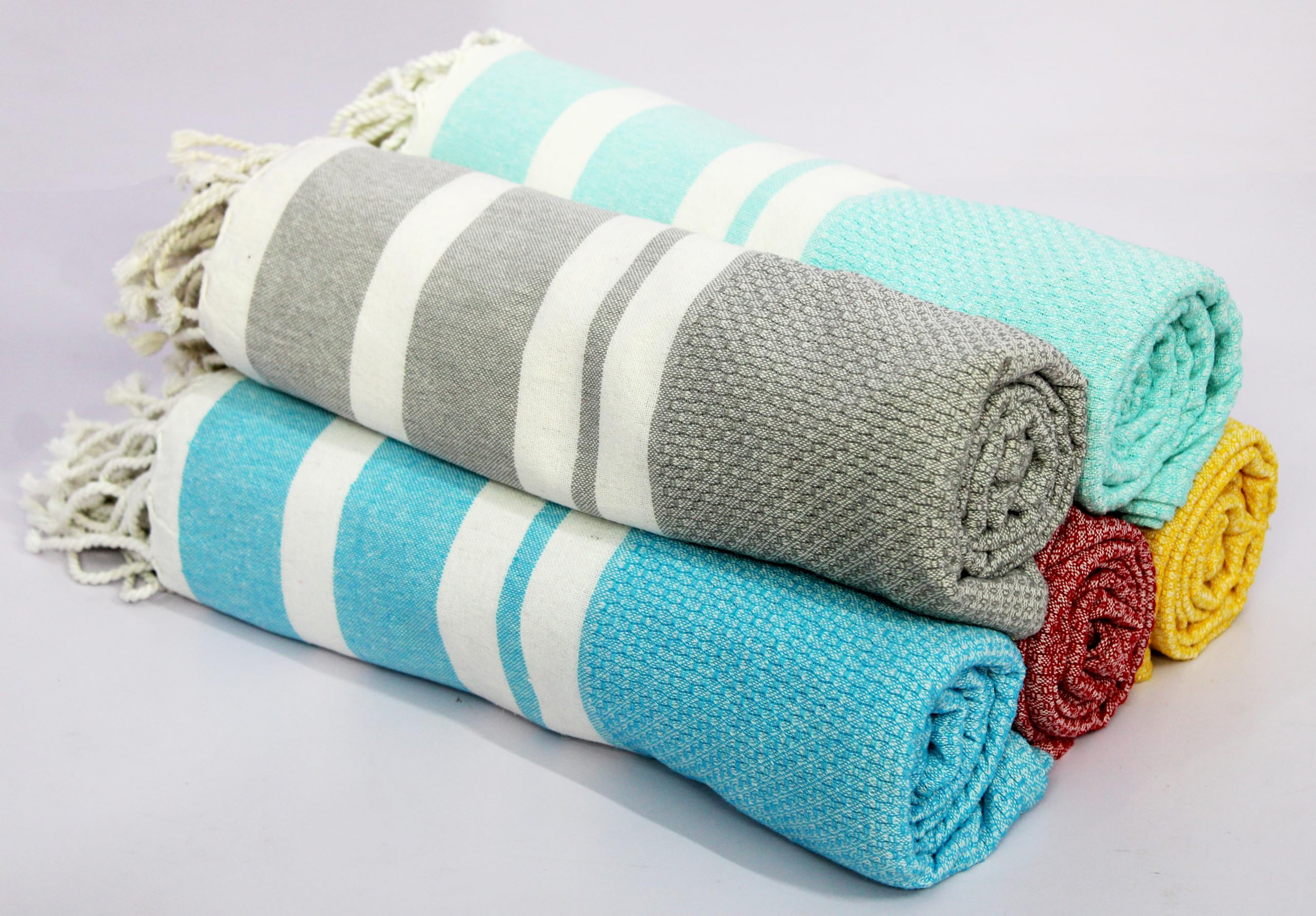 Superior Absorbent 100% Cotton Bath Towel - Ideal for Beach & Travel, Quick-Dry, Lightweight | Fast Drying | Multi-Purpose Towels | Striped