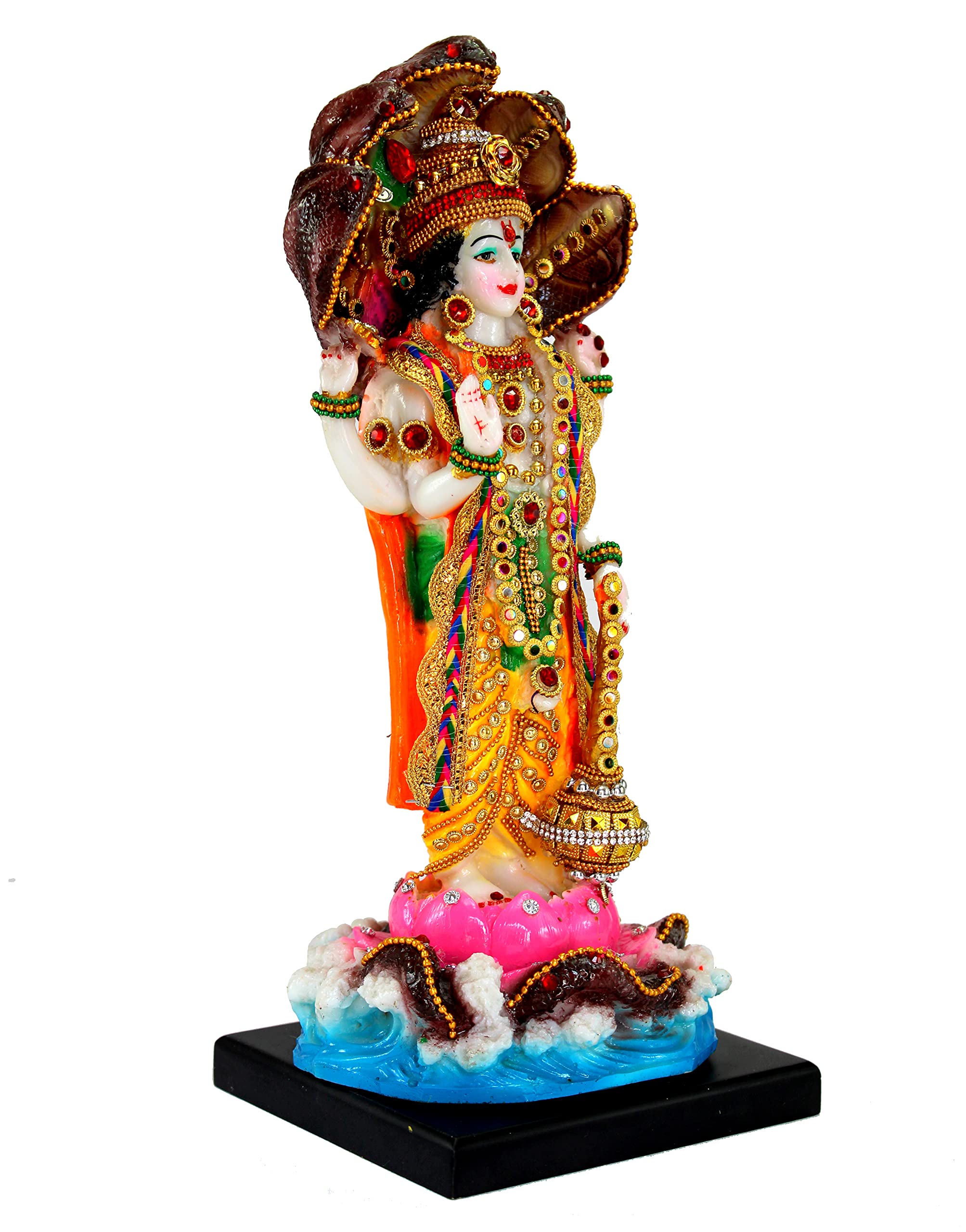 ESPLANADE Resin Vishnu Narayana Moorti Murti Idol Statue | Pooja Idols - Home Decor | Multicolor - 12.5" Inches