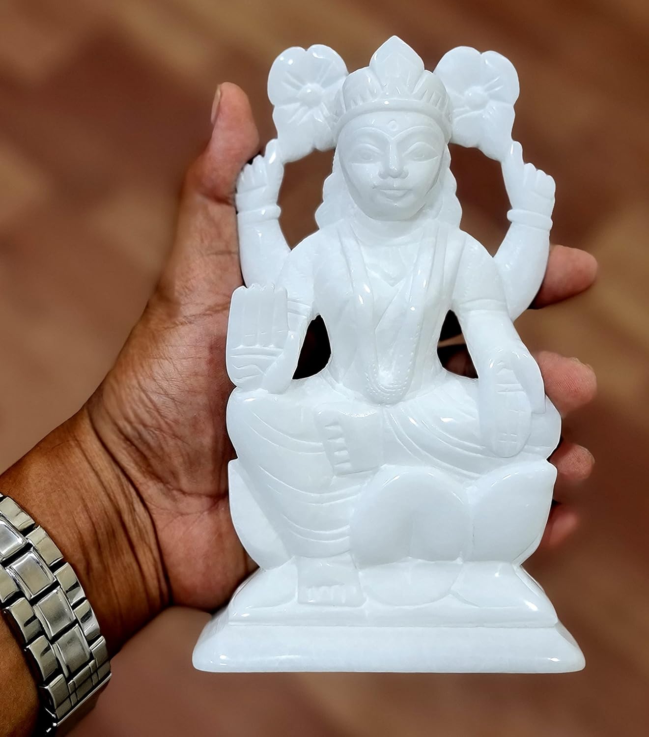 StonKraft - 7" (BIG SIZE) - Ganesh Laxmi Idol - Marble Lord Ganesh Ganpati Ganesha Laxmi Lakshmi Idol, Statue, Murti, Sculpture - Plain & Colourfull