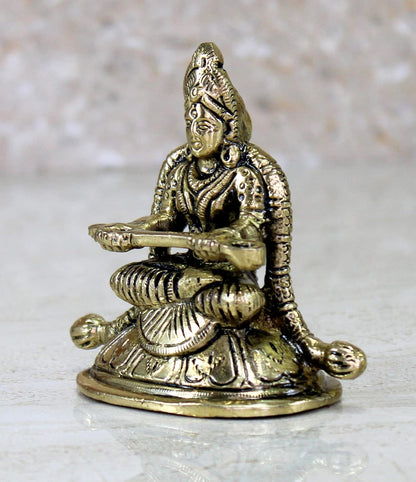 eSplanade Brass Annapurna Devi Idol Statue of Hindu Goddess Annapurni Maa Goddess of Food | Pooja Idols | Home Decor - 2.75" Inches