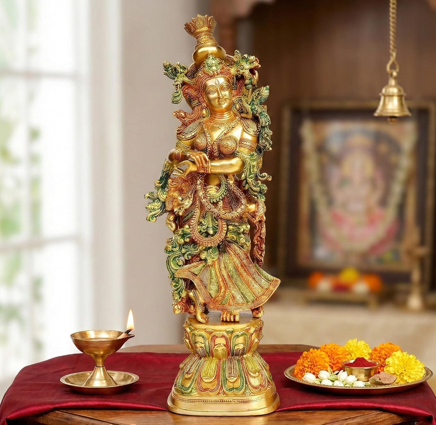 ESPLANADE - Brass Radha - Very Big Size - Brass Radha Murti Idol Statue Sculpture (29") (Very Big Radha)