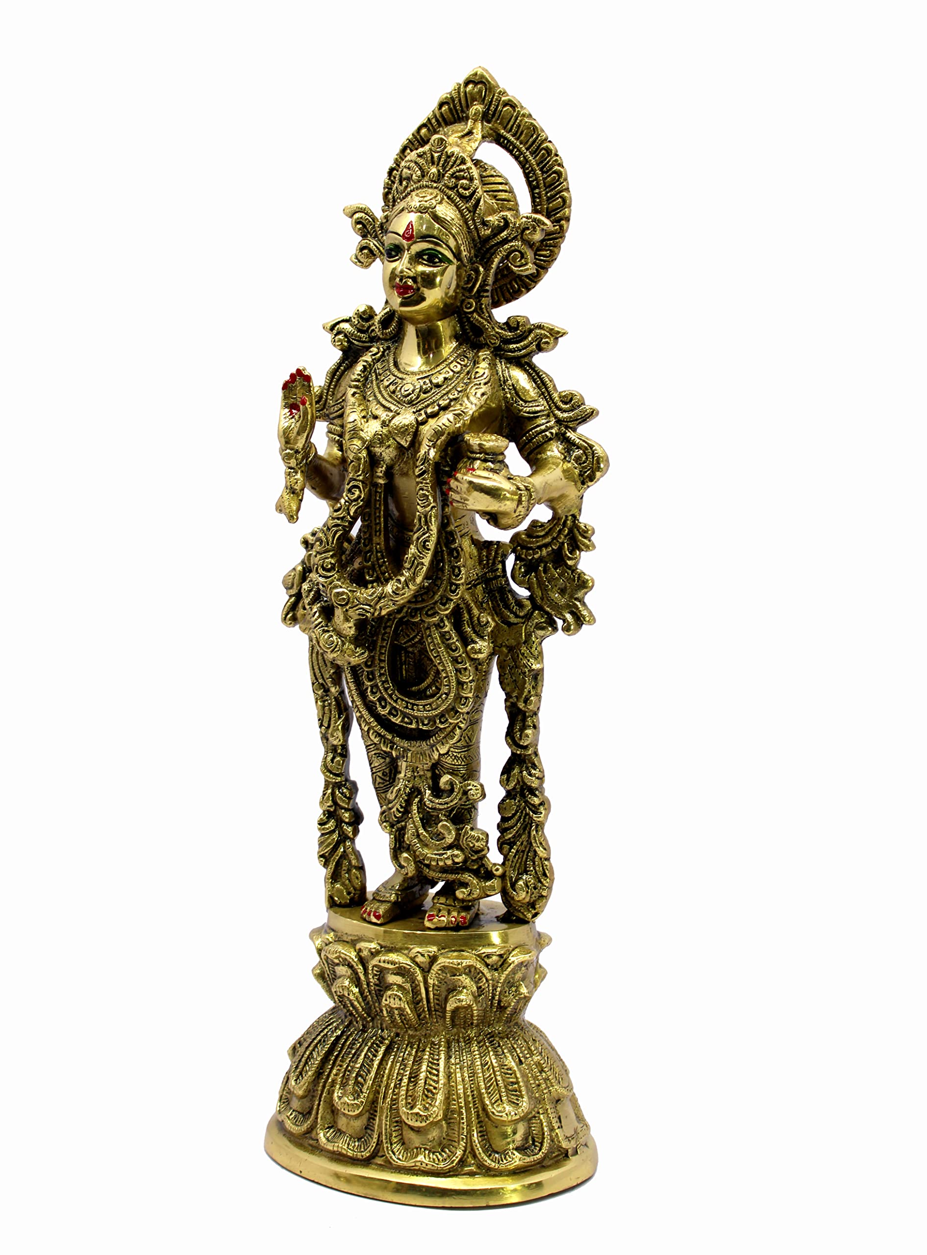 eSplanade Brass Radha Murti Idol Statue Sculpture - Golden - 18" Inches - Big Size