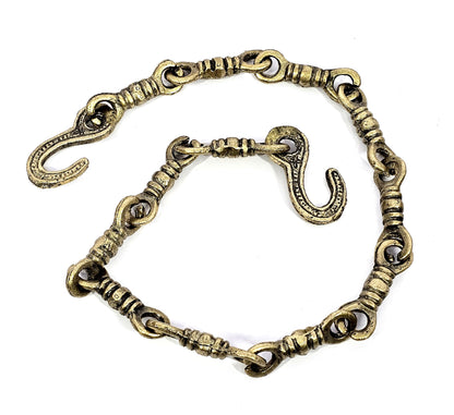 eSplanade Brass Chain with Hooks for Hanging Bell Diya Deepak Bells - Length 2 Feet (24" Inches) - Golden