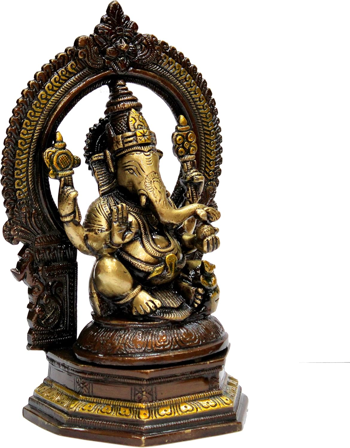 eSplanade Brass Ganesh Ganesha Ganpati Vinayak Showpiece | Murti Idol Statue Sculpture - 9.75" Inches - Multi