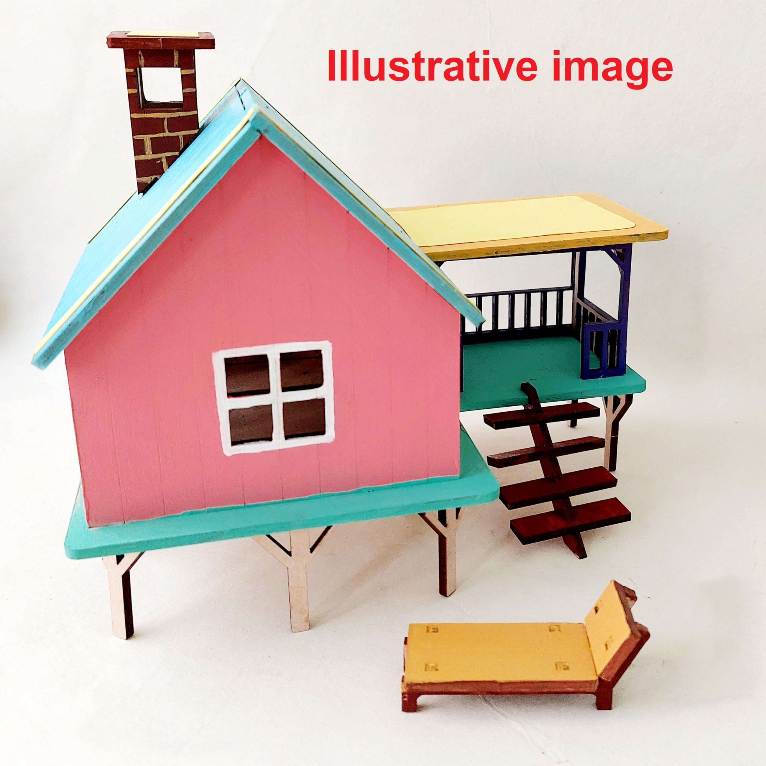 StonKraft Wooden 3D Puzzle Beach House - Home Decor, Construction Toy, Modeling Kit, School Project - Easy to Assemble