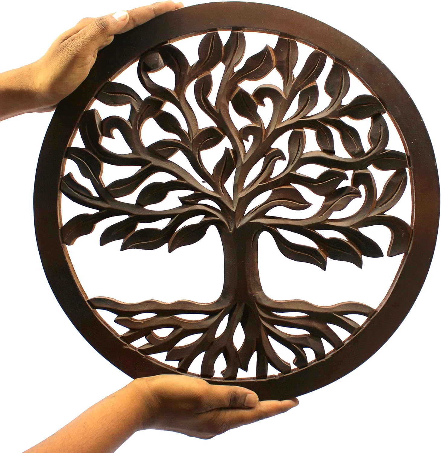 eSplanade Tree of Life Wall Hanging Showpiece | Decorative Items - Home Decor | Wood - Brown - 15.5" Inches