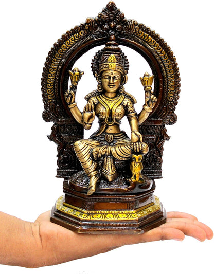 eSplanade Brass Laxmi Lakshmi Ganesh Ganesha Idol Murti Statue Sculpture - 9.75" Inches - Multi