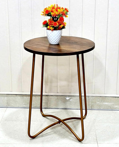 eSplanade Wooden Round Corner Table Coffee Table Stand for Living Room - 21" Inches Height