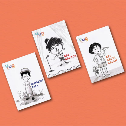 Inspirational Stories Combo - Raj Kapoor, APJ Abdul Kalam and Jamsetji Tata | Children Picture Book and Activity Sheets | Inspiring Tales for Young Kids and Children | Yug Books | Yug Publications