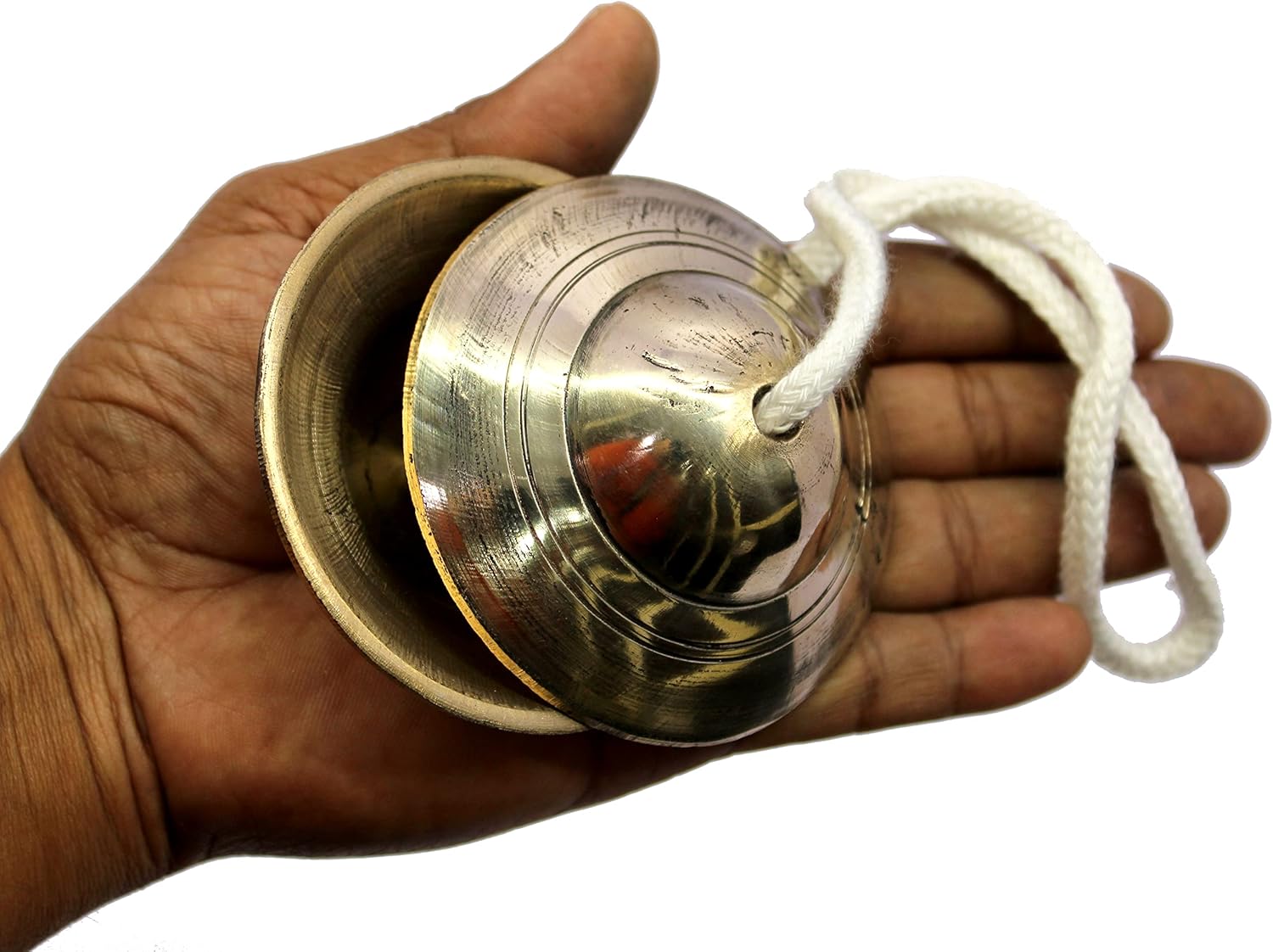 eSplanade Brass Manjeera set Clash Cymbals Hand Cymbals - 3" & 2.4" Inches Dia. - Golden