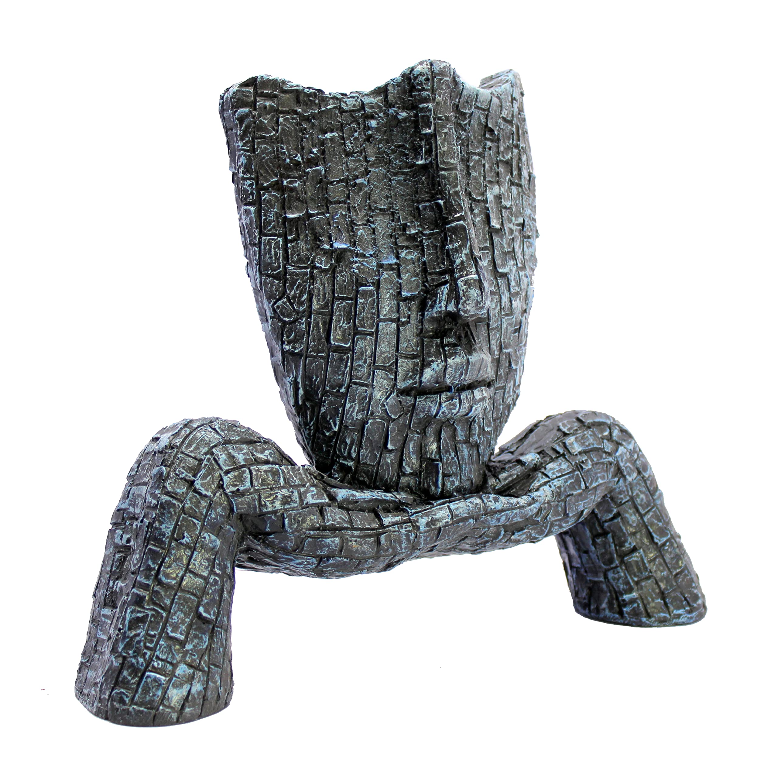 ESPLANADE Human Face Sculpture Showpiece - Zen Face Expressions Statement Piece | Home Decor | Resin - Blue - 8.5" Inches