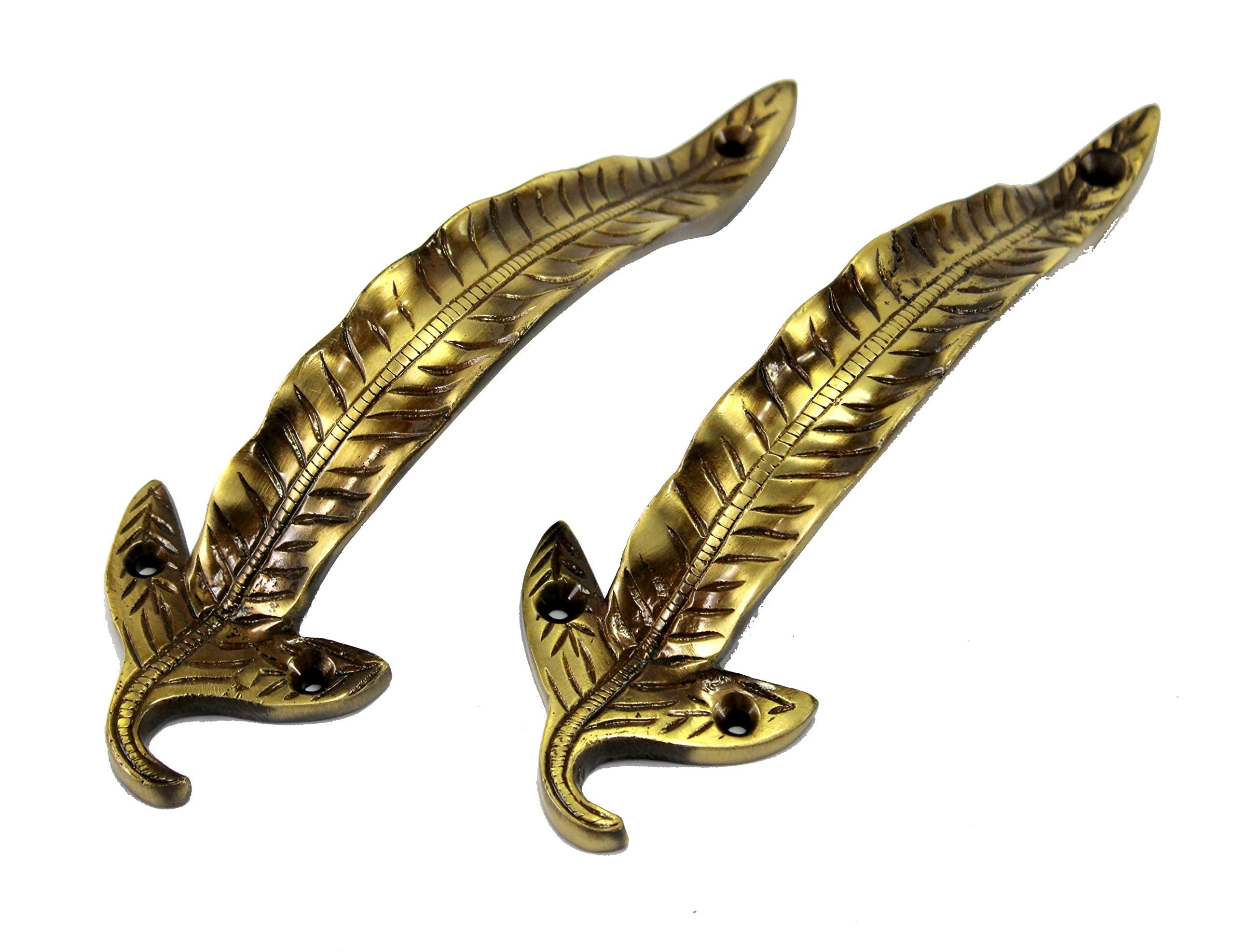 eSplanade - 12" Dolphin Design Brass Door Handle - Single Piece | Home Decor | Door Decor | Brass Door Handles | Brass Door Pulls