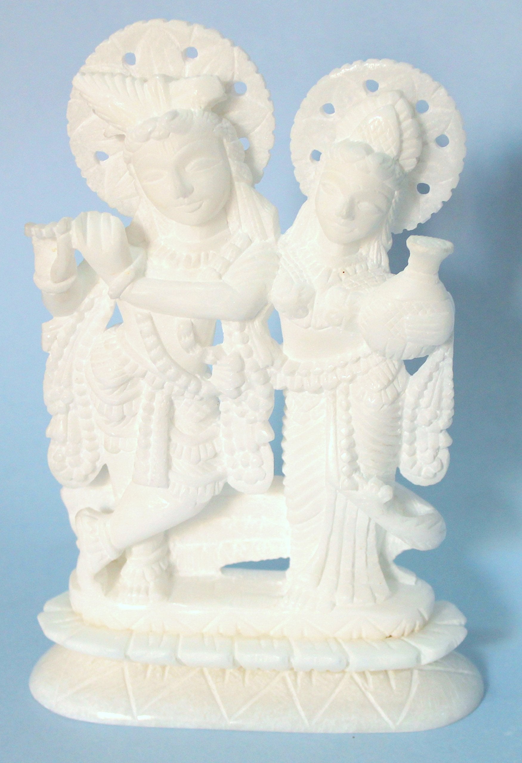 StonKraft - Radha Krishna Pair Murti Idol Statue Sculpture - Brass- Antique