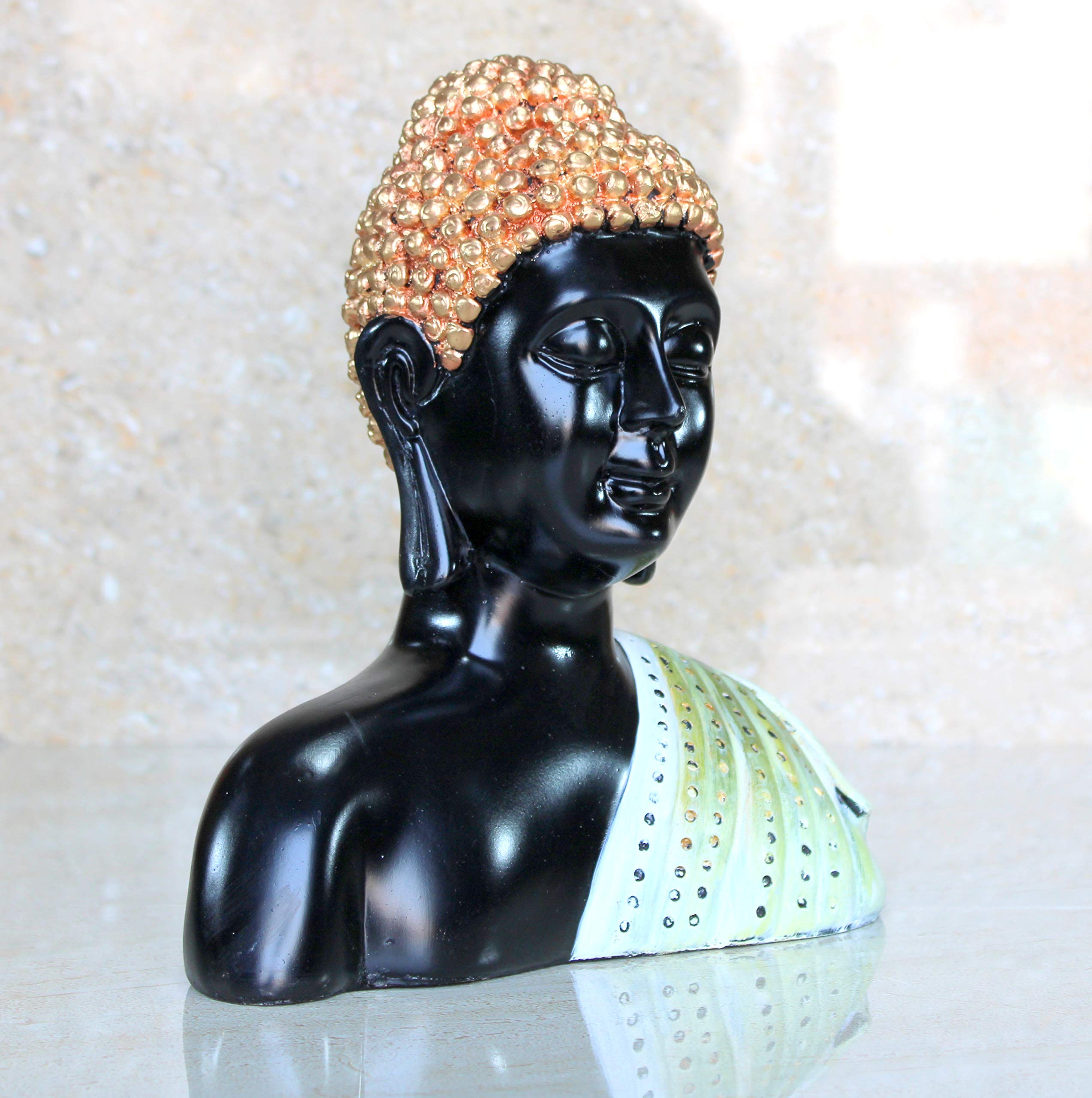 eSplanade Resin Buddha - Meditating Buddha - Polyresin Idol Statue Figurine Murti (Black)