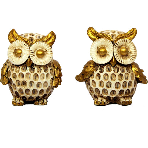 ESPLANADE Resin Owl Ullu Decor Showpiece | Vintage Home Decorative | Goodluck Charm | Fengshui | Vastu - 4 Inches