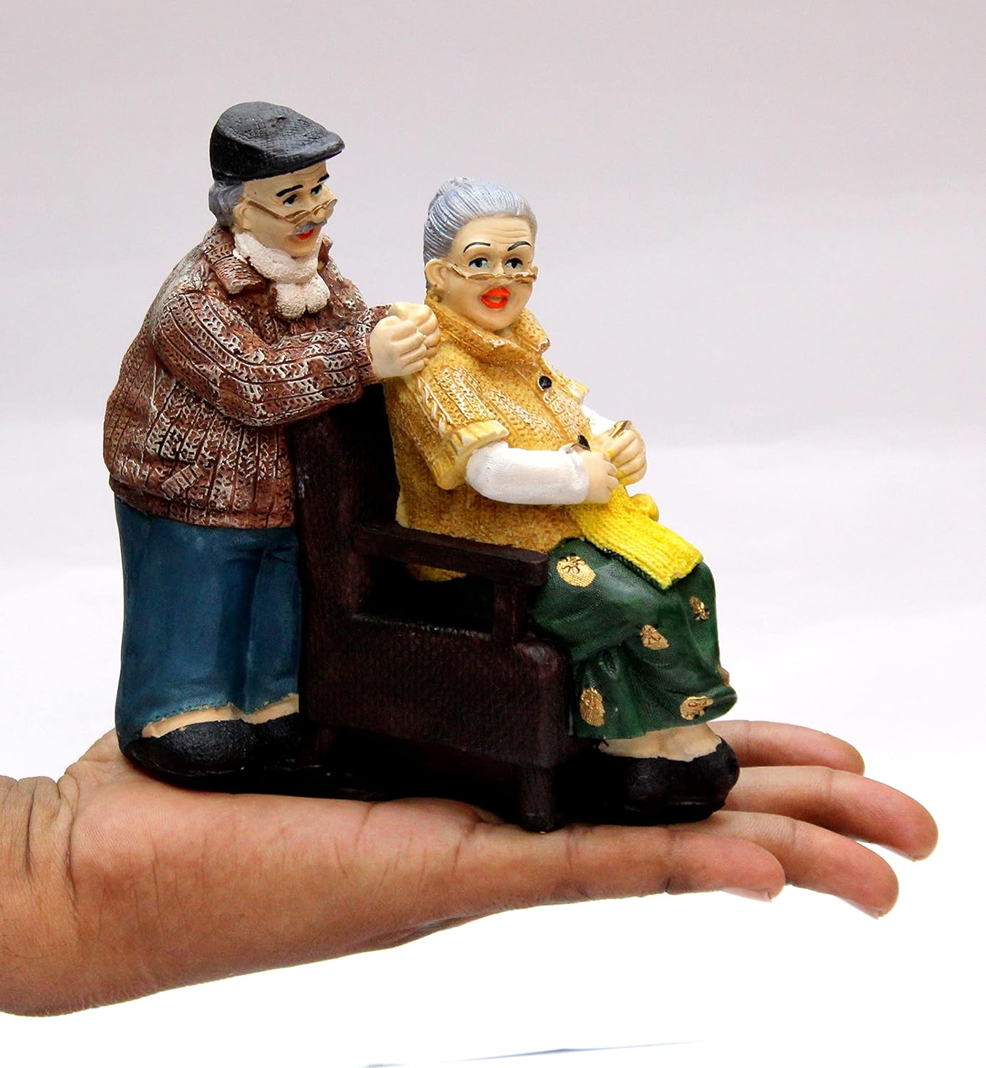 eSplanade Resin Dada Dadi Showpiece Brings Goodluck, Fengshui, Vastu for Home Decor