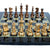 StonKraft Collectiblck e Black Marble & (MOP) Mother of Pearl Chess Board Set + Brass Chess Pieces - Decorative Stone Chess - Home Decor - 15" Inches