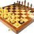 StonKraft Collectible Wooden Folding Chess Game Board Set+Wooden Crafted Pieces with Extra Queen
