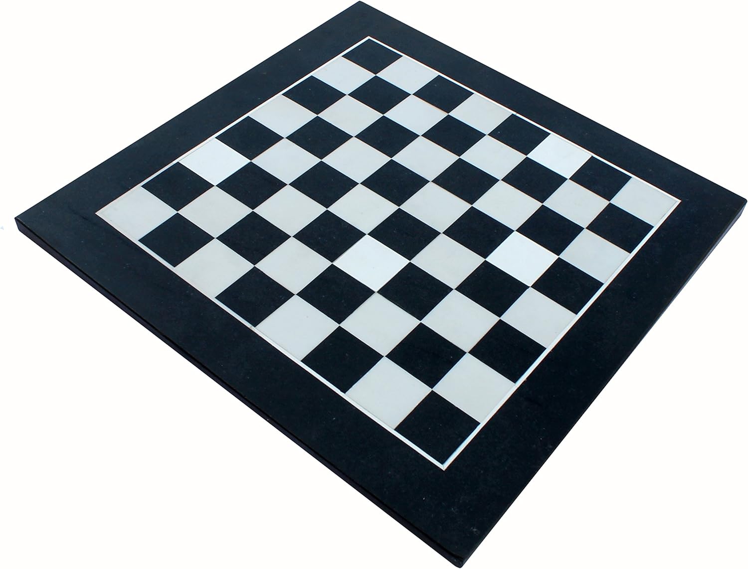 StonKraft - Collectible Black Natural Granite Stone & White Marble Chess Board without Pieces - Appropriate Wooden & Brass Chess Pieces Chessmen available separately by Brand- 12", 15",20" Inches