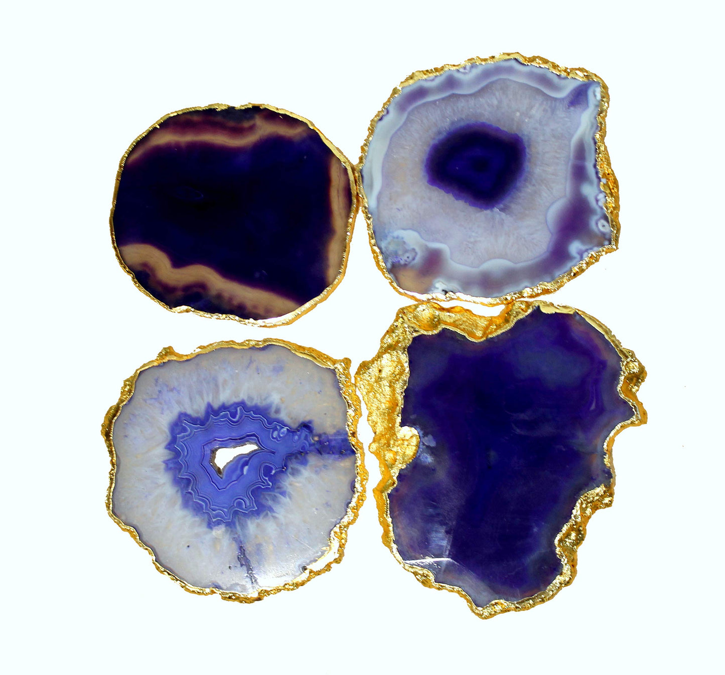 eSplanade Natural Agate Coasters Bar Beer Coffee Tea Coaster - Set of 4 Coasters - Perfect Table Accessories Tableware (Multicolour)