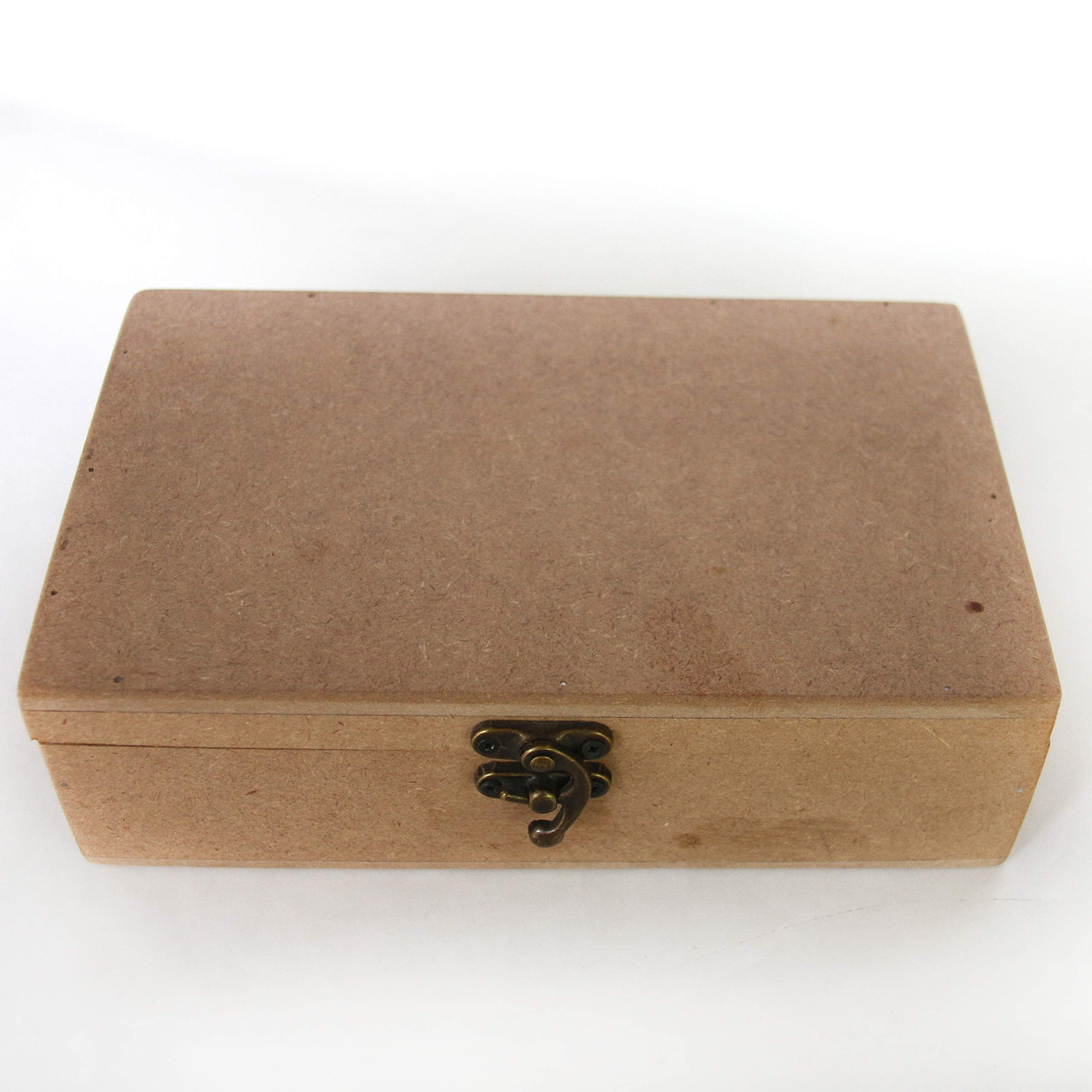 IVEI MDF Box - Wood Box DIY Craft Materials - Plain MDF Blank Box for Painting, Wooden Sheet Craft, Resin & Fluid Art, Mandala Art, Pyrography