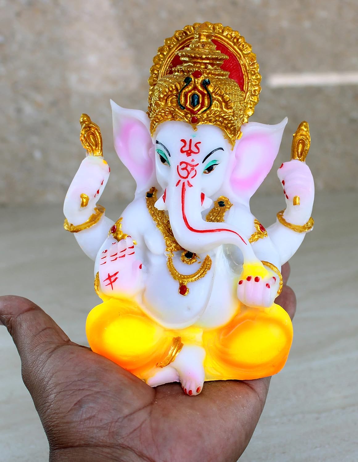 eSplanade Resin Ganesh Ganesha Ganpati Murti Idol Statue Sculpture (5.25") | Pooja idols | Home Decor