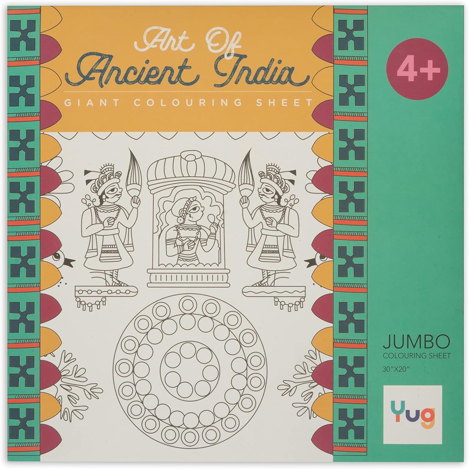 Art of Ancient India - Jumbo Colouring Sheet, Art Supplies for Kids, Colouring Book | Yug Games | Yug Books | Yug Publications