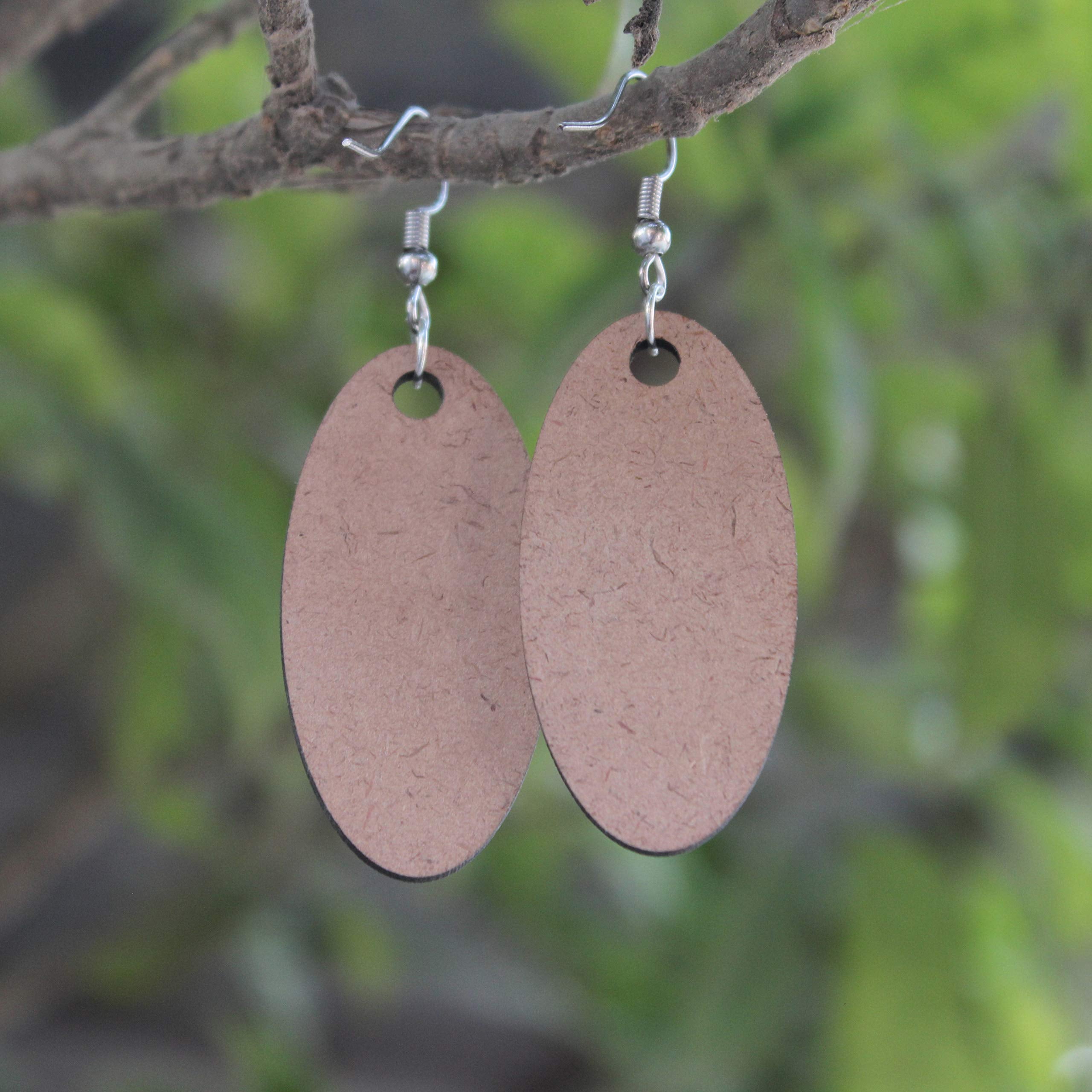 IVEI DIY MDF Earrings Wood Sheet Craft - MDF Cutouts Fancy & Basic Earrings - Plain MDF Blanks Cutouts - Set of 5 for Painting Wooden Sheet Craft, Decoupage, Resin Art Work & Decoration